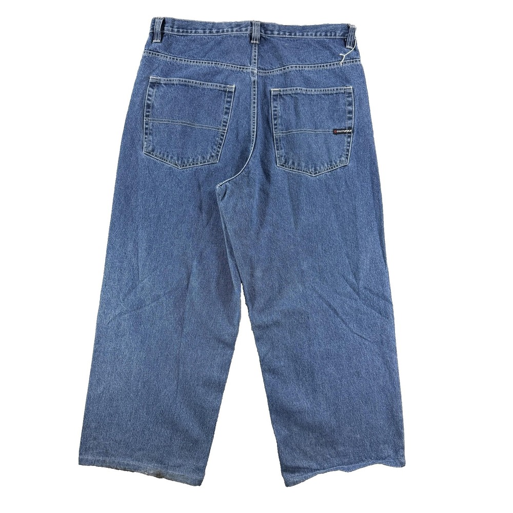 Southpole Jeans Mens 38x28 Blue Med Wash Relaxed Baggy Wide Leg Denim Pants